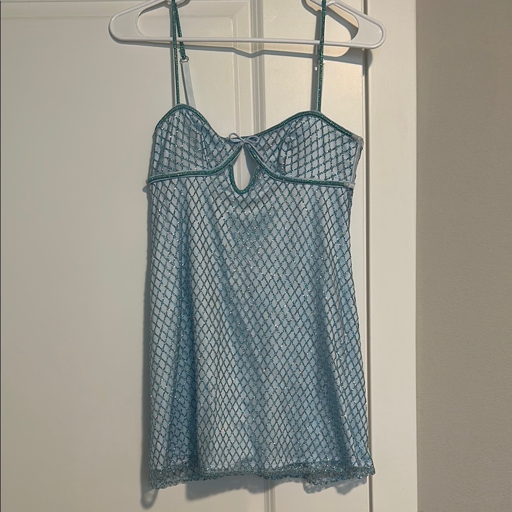 For Love and Lemons Blue Slip Dress